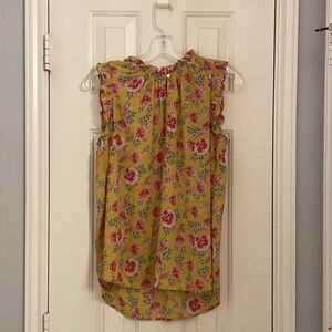 LOFT yellow floral blouse